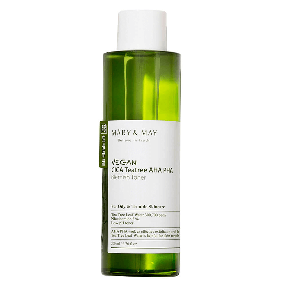 Mary&May Vegan CICA Tea Tree AHA PHA Toner Успокаивающий тонер для проблемной кожи 200 мл 1 Mary&May Vegan CICA Tea Tree AHA PHA Toner Успокаивающий тонер для проблемной кожи 200 мл 1