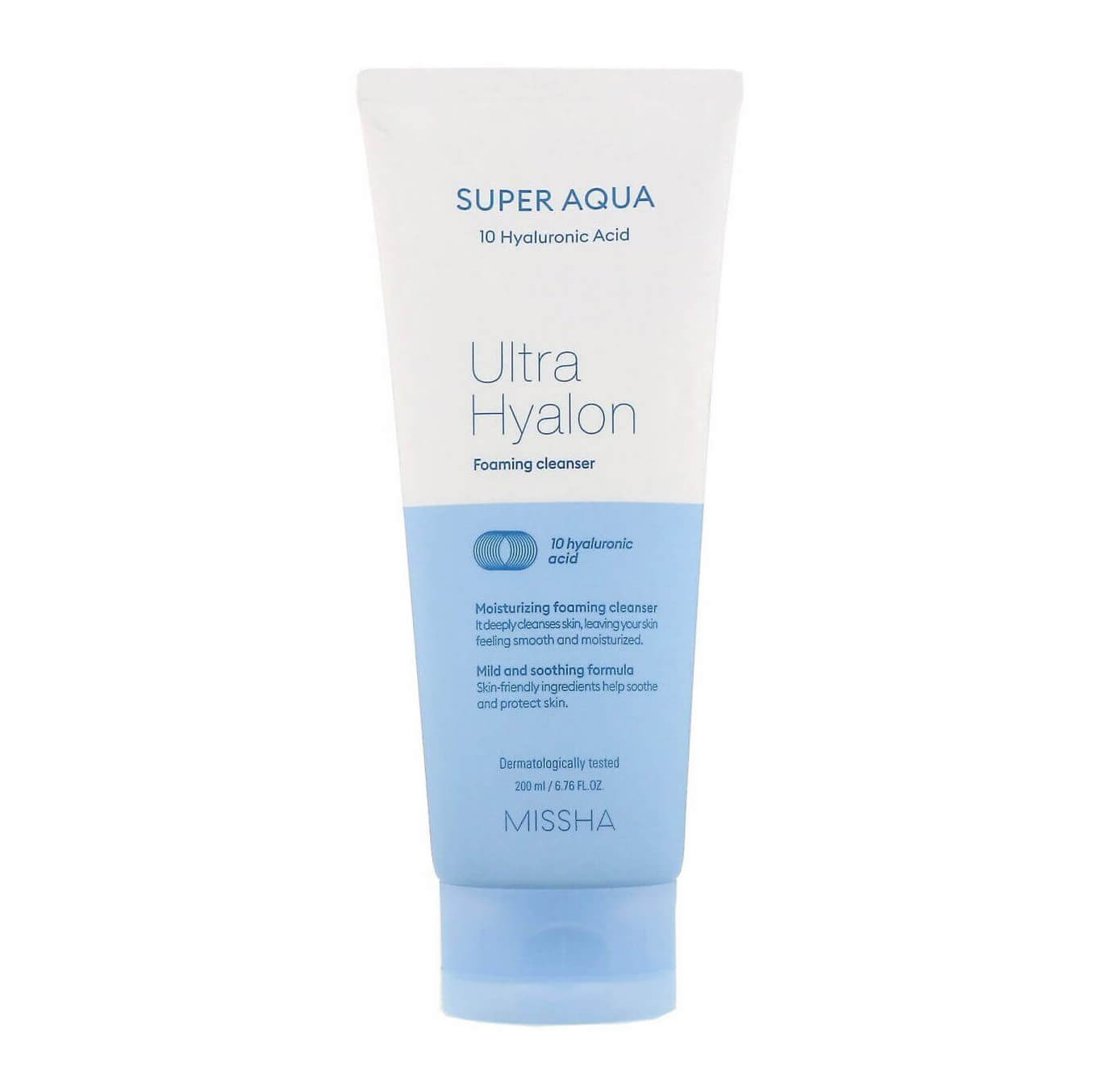 Missha Super Aqua Ultra Hyalron Cleansing Foam Увлажняющая пенка с гиалуроновой кислотой 200мл 1 Missha Super Aqua Ultra Hyalron Cleansing Foam Увлажняющая пенка с гиалуроновой кислотой 200мл 1