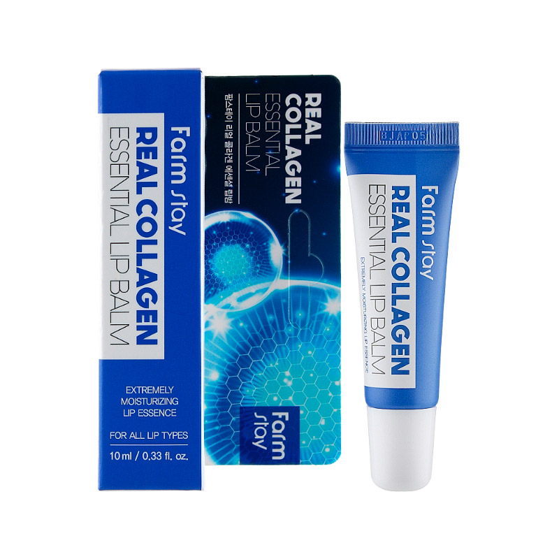 FarmStay Lip Balm Real Collagen Essential Увлажняющий бальзам для губ с коллагеном  10 мл 2