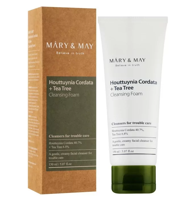 Mary&May Houttuynia Cordata + Tea Tree Cleansing Foam Очищающая пенка для чувствительной кожи 150мл 1 Mary&May Houttuynia Cordata + Tea Tree Cleansing Foam Очищающая пенка для чувствительной кожи 150мл 1