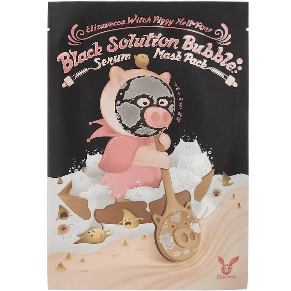 Elizavecca Black Solution Bubble Serum Mask Pack Тканевая кислородная маска 1 Elizavecca Black Solution Bubble Serum Mask Pack Тканевая кислородная маска 1
