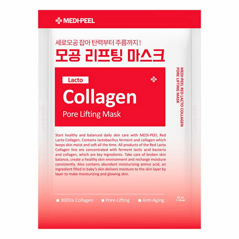 Medi-Peel Red Lacto Collagen Pore Lifting Mask Тканевая лифтинг-маска для сужения пор с коллагеном 1 Medi-Peel Red Lacto Collagen Pore Lifting Mask Тканевая лифтинг-маска для сужения пор с коллагеном 1
