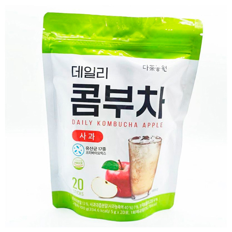 DANONGWON DAILY KOMBUCHA APPLE Чайный гриб в готовых пакетиках со вкусом яблока (5гр * 20шт) 1 DANONGWON DAILY KOMBUCHA APPLE Чайный гриб в готовых пакетиках со вкусом яблока (5гр * 20шт) 1