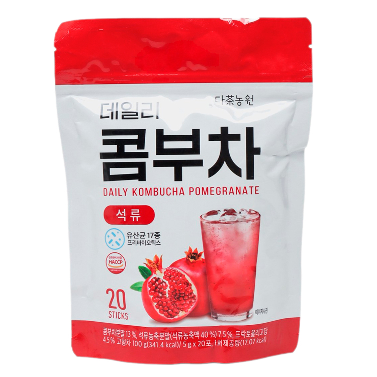 DANONGWON DAILY KOMBUCHA POMEGRANATE Чайный гриб в готовых пакетиках со вкусом граната (5гр * 20шт) 1 DANONGWON DAILY KOMBUCHA POMEGRANATE Чайный гриб в готовых пакетиках со вкусом граната (5гр * 20шт) 1