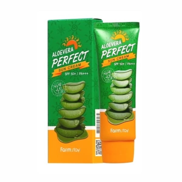 FarmStay Aloevera Perfect Sun Cream SPF50+ PA+++ Солнцезащитный крем для лица и тела с алоэ 70 мл 1 FarmStay Aloevera Perfect Sun Cream SPF50+ PA+++ Солнцезащитный крем для лица и тела с алоэ 70 мл 1