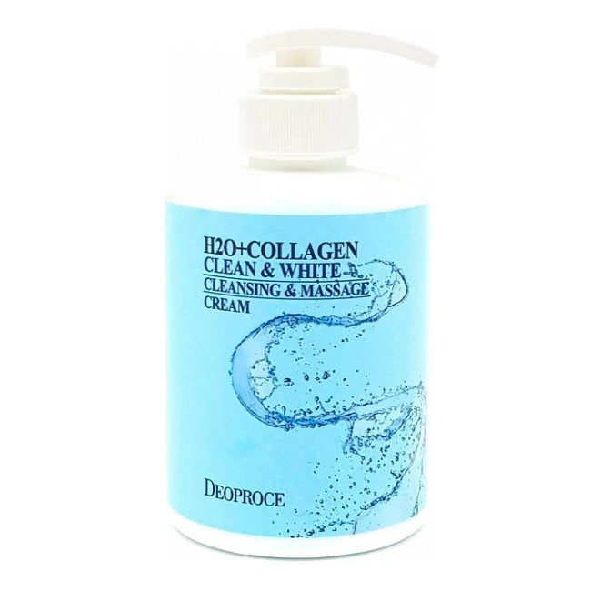 Deoproce H2o+Collagen Clean & White Cleansing & Massage Cream Массажный очищающий крем для лица и тела с коллагеном 430 мл 1 Deoproce H2o+Collagen Clean & White Cleansing & Massage Cream Массажный очищающий крем для лица и тела с коллагеном 430 мл 1